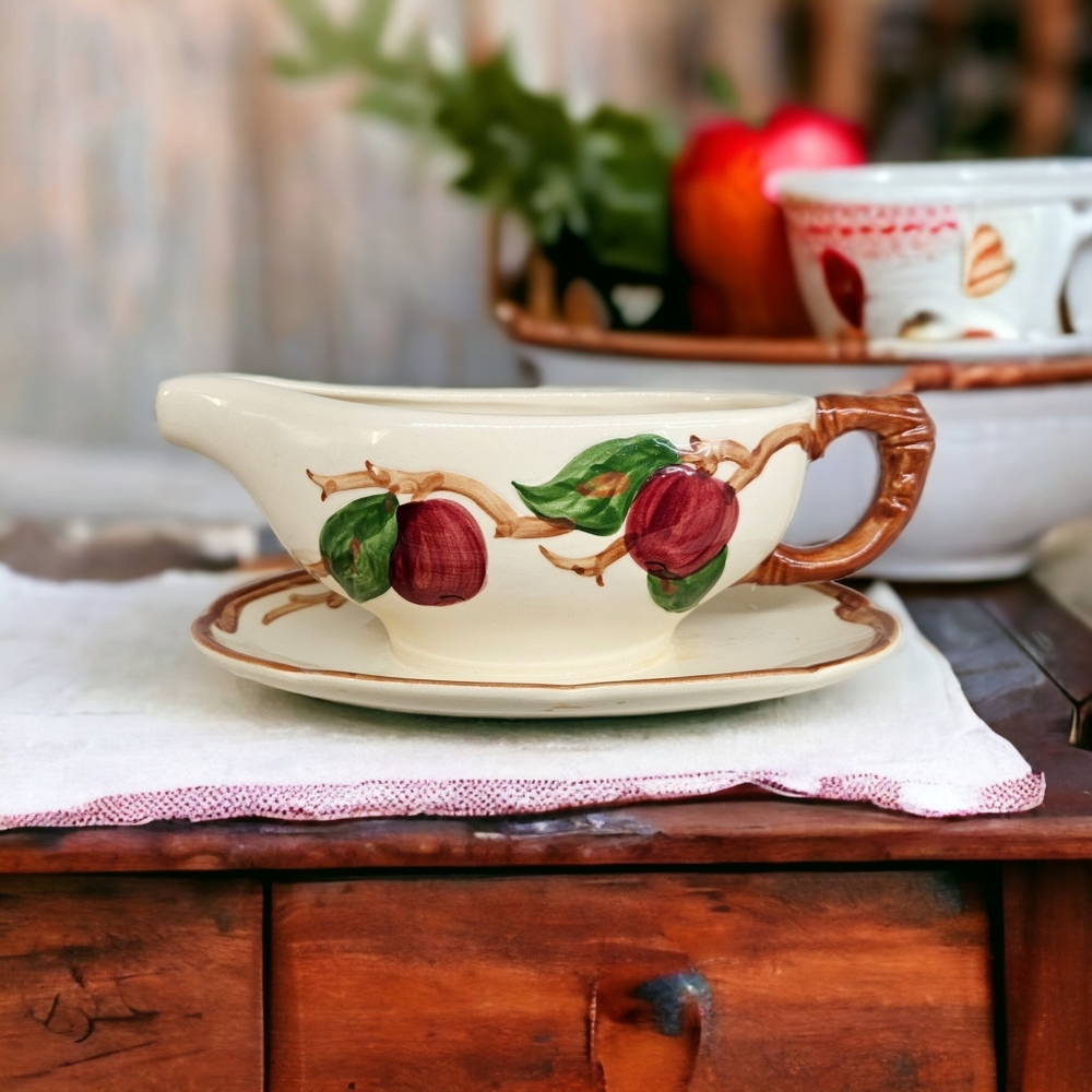 Franciscan Apple Gravy Dish With Attached Underplate